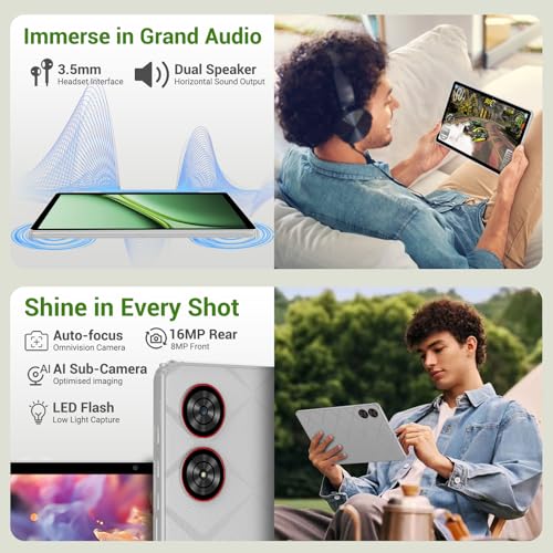 Image of 2025 Tablet 11 inch Android 15 Tablets with Keyboard Stylus Mouse: 2K IPS Tablette (2000x1200), 36GB+256GB(2TB TF)-Gray