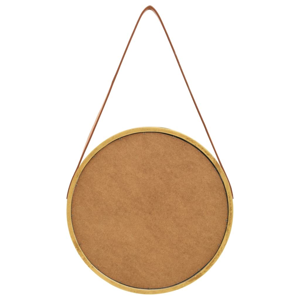 vidaXL Miroir Mural avec Sangle 40 cm Doré