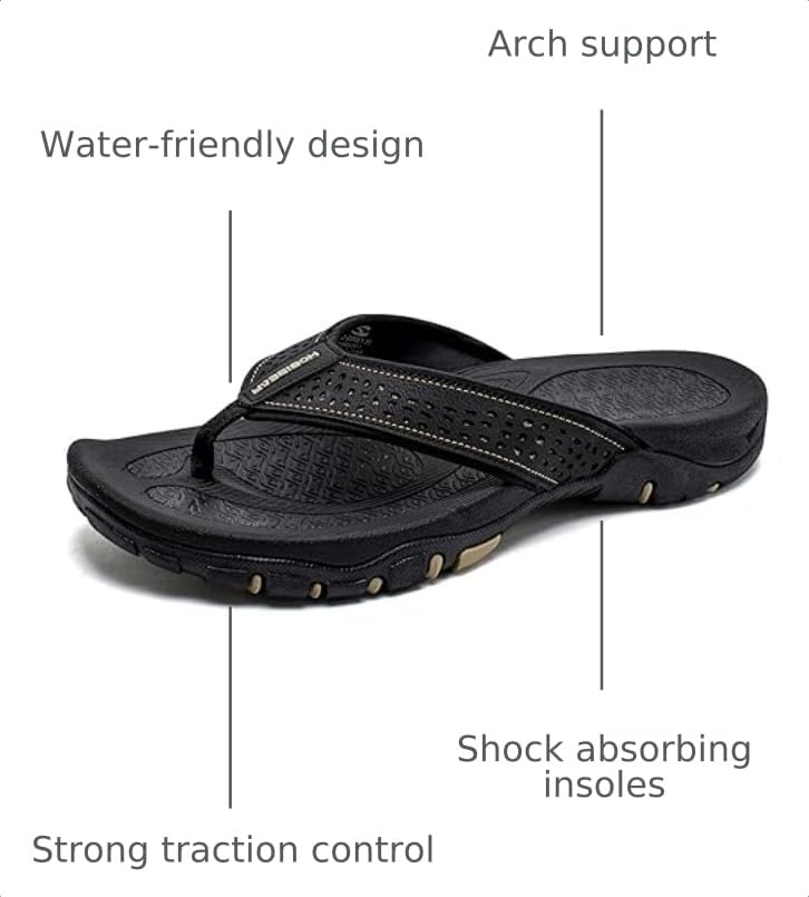 Image of KIIU Mens Thong Sandals Indoor and Outdoor Beach Flip Flop