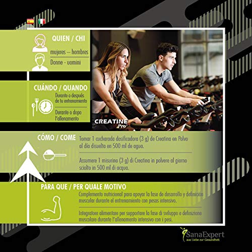 SanaExpert Creatine Pro (Creapure), sports drink for 215 servings, 100% creatine monohydrate, creatine powder, highly… - Image 5