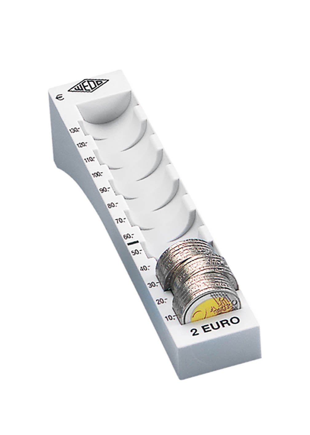 Wedo 161700837 Münzrillen-Komplett-Set (aus Kunststoff, 8 Stück, lose, 27,2 x 18 x 4,4 cm) lichtgrau