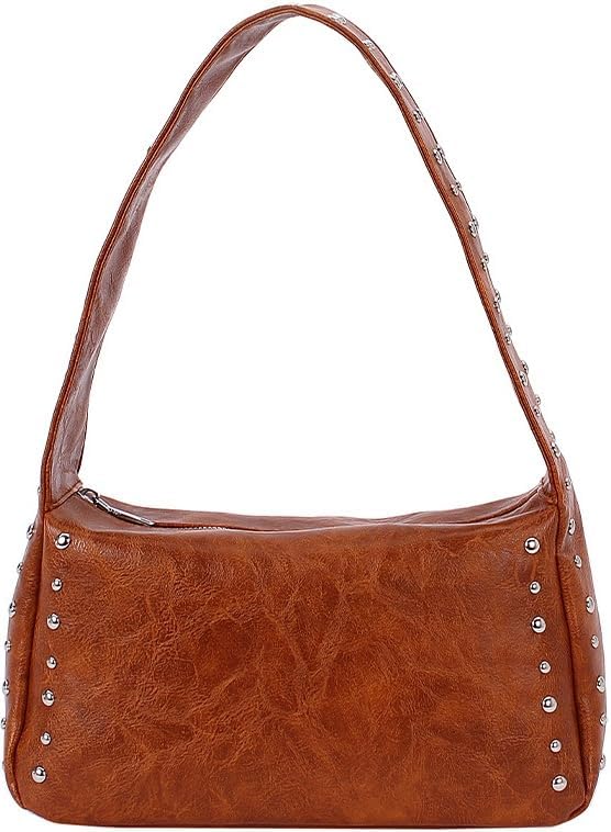 Studded Purse for Women Trendy Y2k Shoulder Bag Streetwear 2000s Hobo Purses and Handbags Vegan Leather Aesthetic Tote