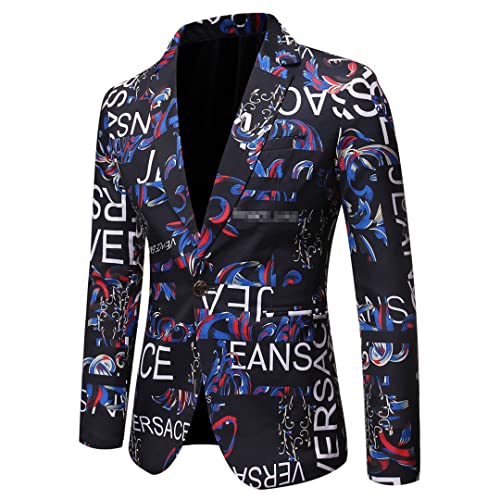 Spring and Autumn Men's Classic Fashion Versatile Printed Suit Men's Casual Slim Large Size Suit2