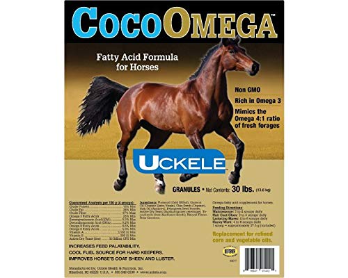 Uckele CocoOmega Granular Horse Supplement - Fatty Acid Formula for Horses - Equine Vitamin & Mineral Supplement - Non-GMO - Soy Free - 30 Pound (lb)