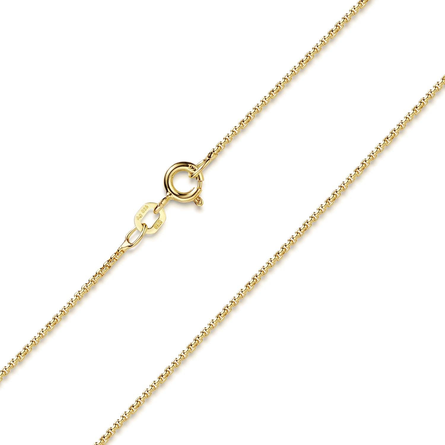 MATERIA Venezianerkette Gold Damen - Halskette 925 Silber vergoldet Goldkette 1,2mm für Frauen Mädchen in Box K100