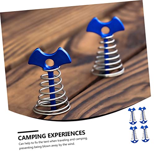 Estacas para tiendas de campaña clavijas de aluminio azul accesorios de camping exterior 4