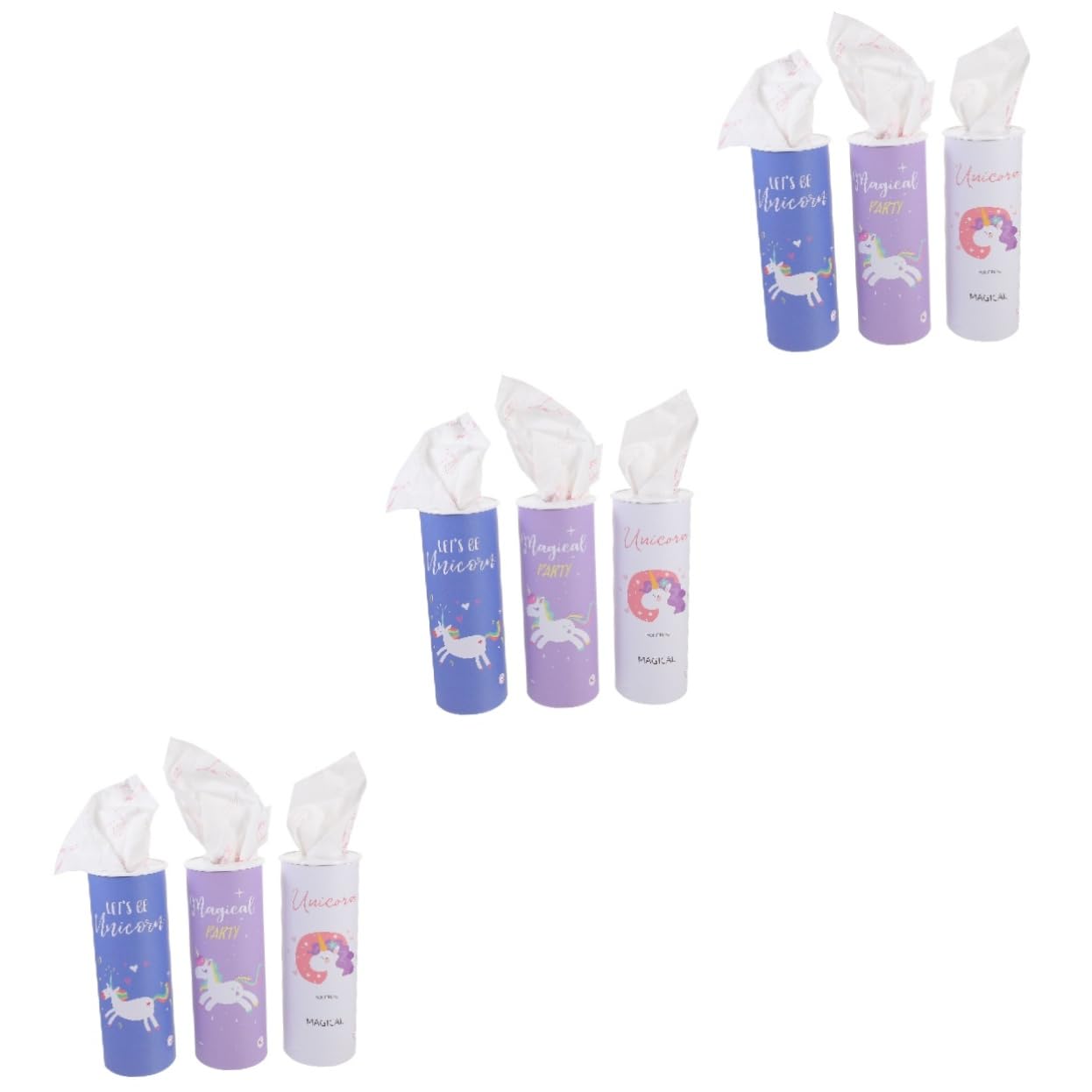 3 Series Servilletas De Unicornio Coloridas Para Fiestas De Decoración Y Para Eventos Absorbentes Y Resistentes 3 Piezas*3