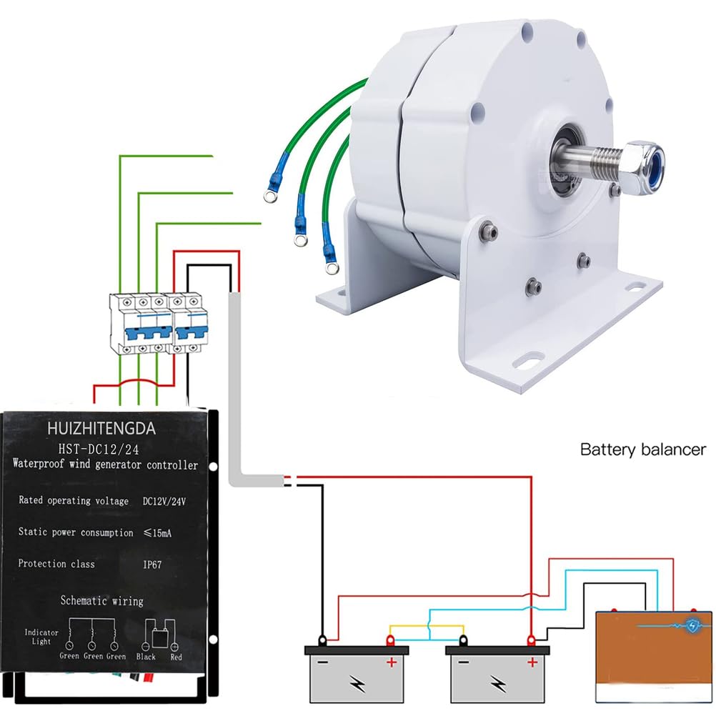 16000W 3-fazowy bezprzekładniowy alternator AC z magnesami trwałymi do turbiny wodnej i wiatrowej 12V-220V, generator wiatrowy z prostownikiem (napięcie 12 woltów)
