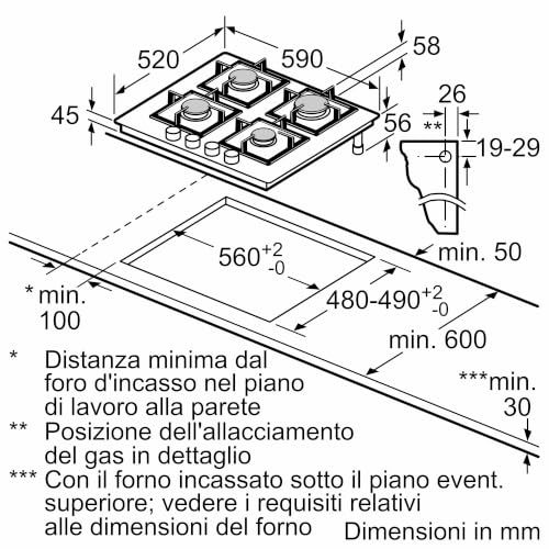Table de cuisson à gaz BOSCH PNP6B6K40 - vue 8
