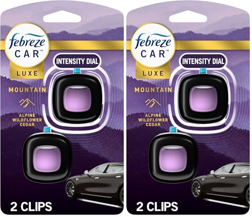 Image of Febreze Car Mountain Scent Air Freshener Vent Clip,.07 oz,(Pack of 4)