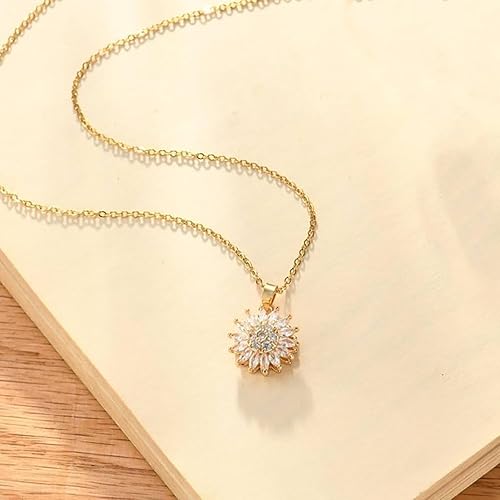 Miniatura 3 de To My Granddaughter - Collar de girasol giratorio para mujer, regalo de nieta de abuela, collar de flores lindo para mujer