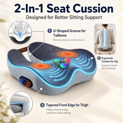 Bfhosehold 2-in-1 Heated Seat Cushion with Shiatsu Massage for Men by Bfhosehold - Used condition - Image 3