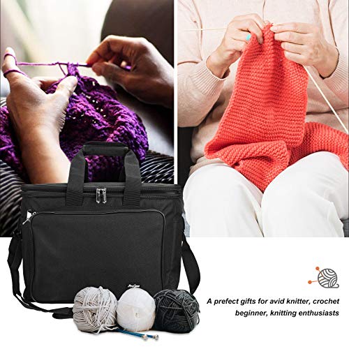 image for ProCase Knitting Bag with Inner Divider, Yarn Storage Organizer Croche