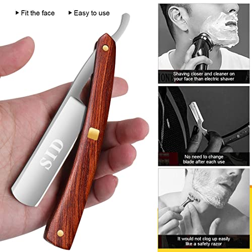 Straight Razor, Wooden Straight Edge Razor For Man Stainless Steel Manual Razor Kit Wood Shaving Razor Vintage Straight Razor For Man, Barber Hairdressing Razor (Tp-S) #TOP5