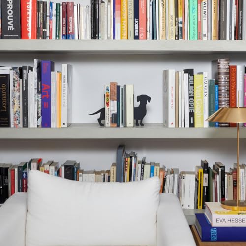 Balvi Buchstütze Teckel Farbe Schwarz Buchstütze für das Bücherregal in Form eines Hundes, 2 Stützen