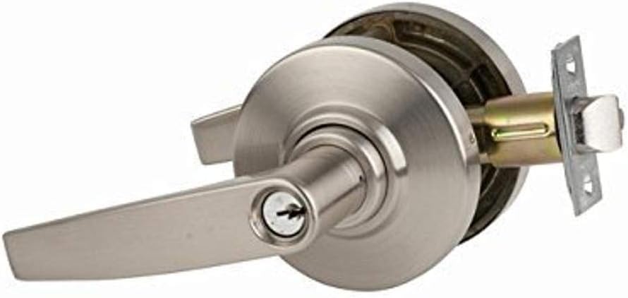 Schlage Commercial AL53JUP619 AL Series Grade 2 Cylindrical Lock, Entry Function Turn/Push Button Locking, Jupiter Lever Design, Satin Nickel Finish