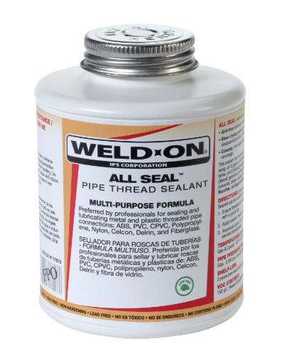 Weld-On 87665 All Seal Multi-Purpose Pipe Thread Sealant - Low-VOC, Beige, 1/2 Pint (8 fl oz)