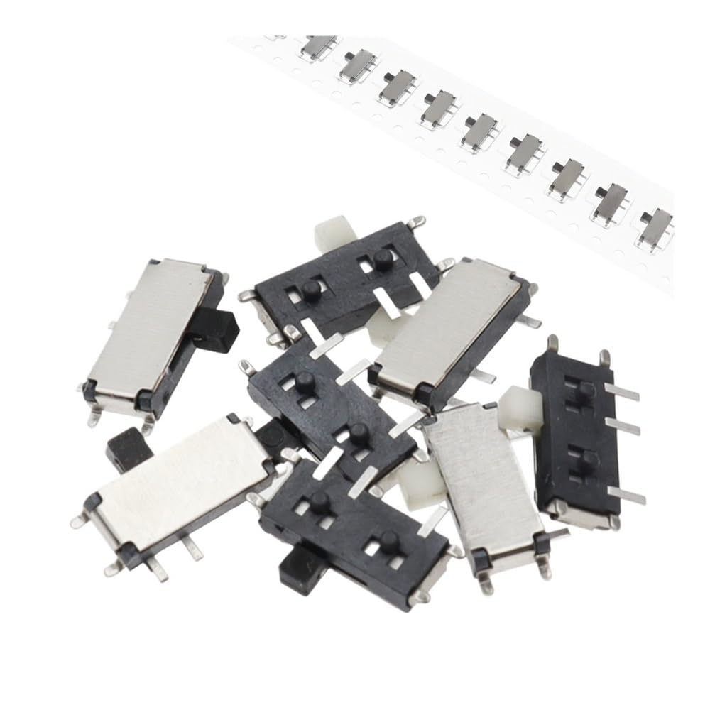 Interrupteur à Bascule Coulissant Blanc 7 Broches Marche/arrêt 1P2T SPDT MSK-12C02 SMD for MP3 MP4, 1000 pièces