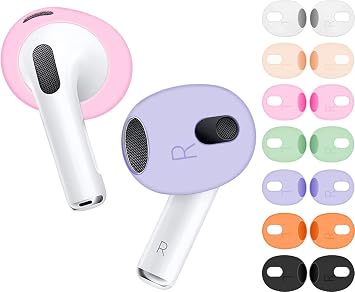 A-Focus 7 Pairs Compatible with AirPods 3rd [ Fit in Case ] Ear Tips Replacement Ultra Thin Grip Tips Anti Slip/Scratch Eartips Earbuds Cover Skin Accessories for New AirPod 3, Thin Multicolor
