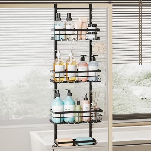 SWTYMIKI Over The Door Shower Caddy - 4 Tier Rustproof...