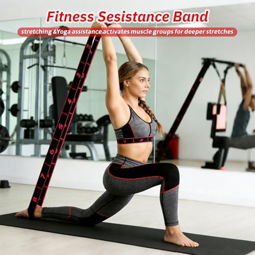 Image of 2PCS Resistance Band for Workout, 8-Loop Adjustable Stretch Bands for Dance, Ballet, Yoga, Gymnastics Workout, Stretching Resistance Bands and Home Flexibility TrainingHome Gym Set