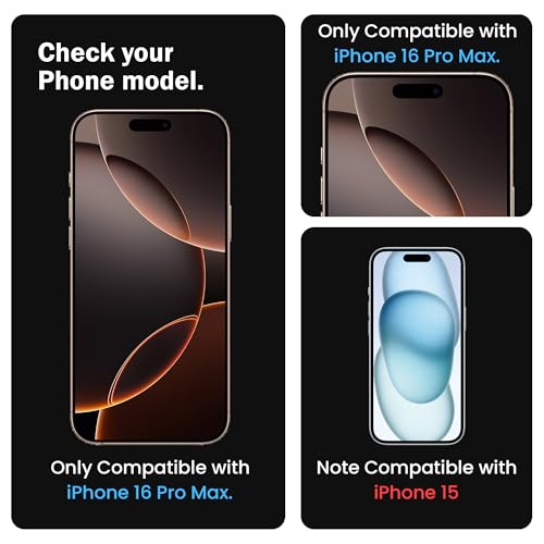 Image of ArmourPro Military-Grade Tempered Glass for iPhone 17 Pro Max - 9H Anti Scratch, Edge-to-Edge Coverage, HD Clarity, Smooth Touch, Case Friendly, Easy Installation Kit with Cable Protector