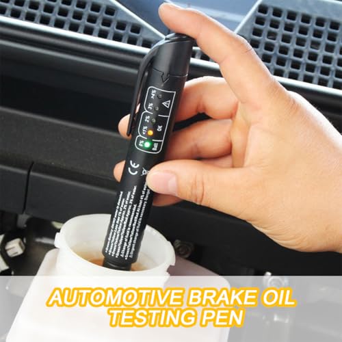 Image of Mandark 2PCS Car Brake Fluid Liquid Tester Pen, 5 LED Indicators Auto Brake Diagnostic Testing Tool for DOT 3 DOT 4 DOT 5.1 Brake Fluid, Automotive Oil Moisture Analyzer, Universal for Most Vehicles
