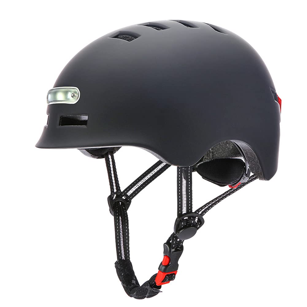 Starnearby Casque de Vélo vec Lumière LED pour Adultes Hommes Femmes Clignotant Casque pour Trottinette électrique Casque pour Roller, Scooter, Hoverbaord, Skateboard, Skate, Vélo