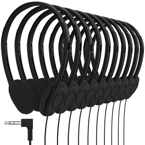 Maeline Bulk Classroom Headphones 300 Pack On-Ear Wired...