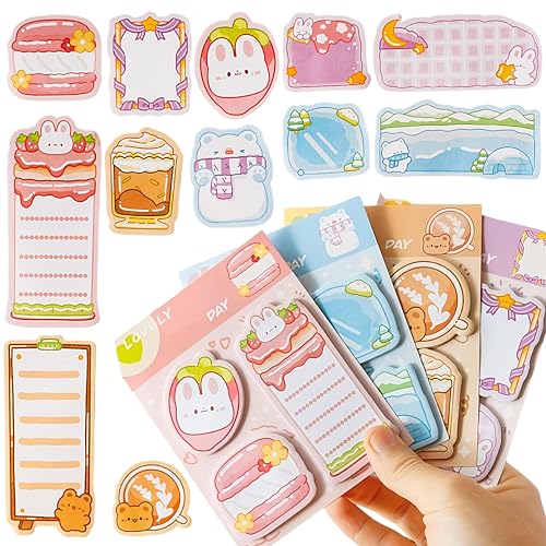 Image of FunBlast Sticky Notes - Colorful Chibi Charm 12 Sheets - 240 Sticky Notes, Sticky Pad for Study, Point It Marker Stationery Items, Self-Adhesive Memo Pad, Planners and Memo Sticker