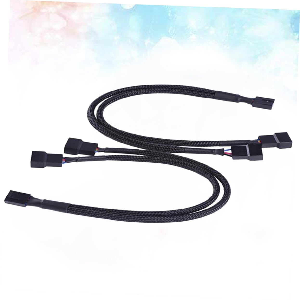 4pcs Pin Pwm Splitter Cable Female Pin Male Adapter for CPU and Computer Case Fans Black Sleeved Power Cable for Efficient Cooling and Aesthetic Wiring