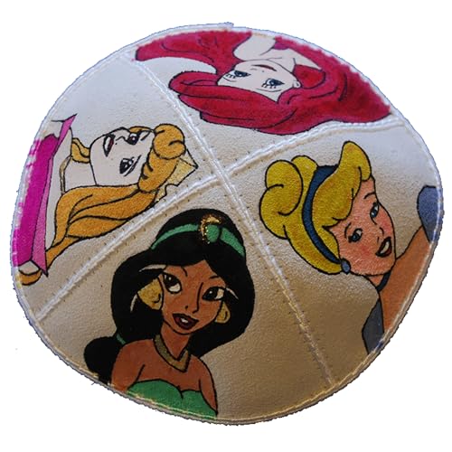Hand-painted Kippah (Yarmulke) with Princesses 1