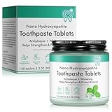 Toothpaste Tablets 150pcs Chewable Whitening - for Sensitive Teeth & Antiplaque - Nano Hydroxyapatite, Natural Peppermint, Fluoride Free - Strengthen & Protect Enamel - Fresh Breath
