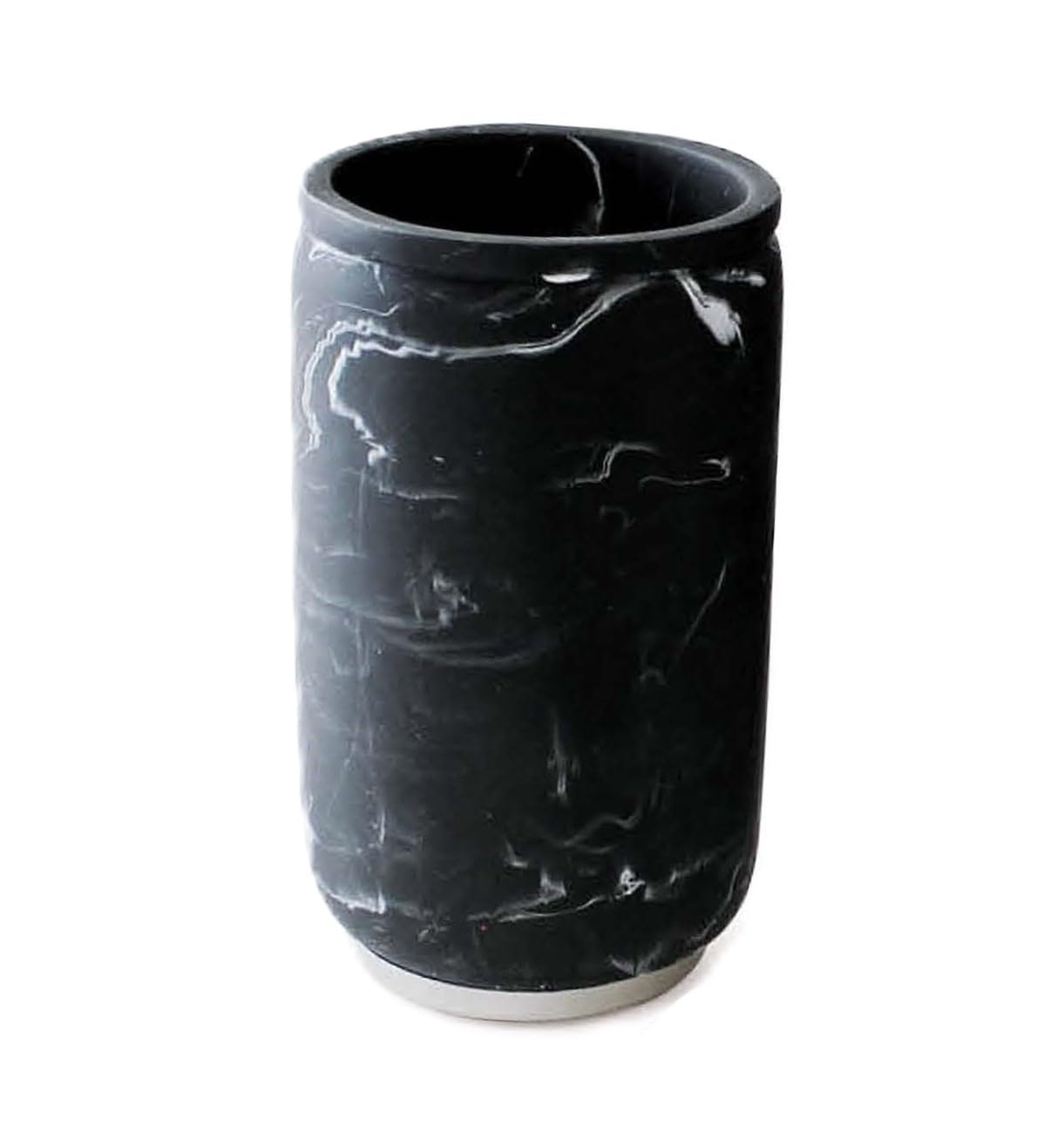 Splash Home Marble Resin Bathroom Tumble, 3" L x 3" W x 4.6" H, Black