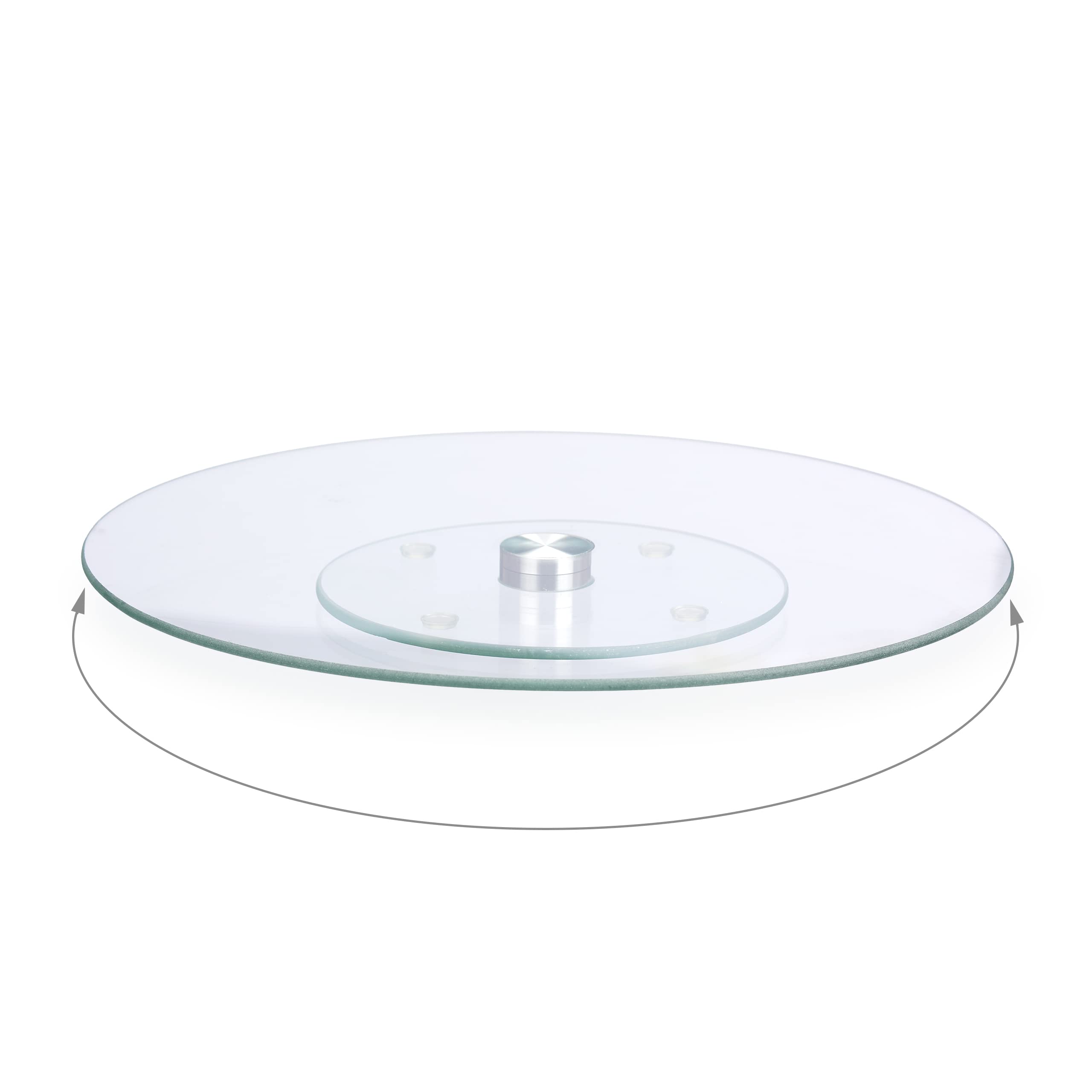 Relaxdays Patera na Tort, Obracana O 360º, ∅ 30 cm, do Serwowania i Dekorowania, Ciasto, Okrągły Talerz Obrotowy, Szkło, Przezroczysta
