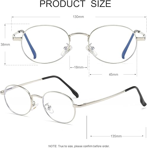 Miniatura 4 de JOVAKIT Lentes retro ovalados con bloqueo de luz azul para mujer, estilo vintage de los años 90, pequeños lentes ovalados para computadora con marco