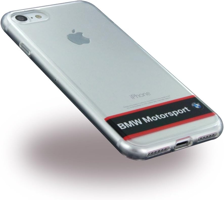 BMW BMHCP7TRHNA TPU Horizontal Logo Cell Case for Apple iPhone 8/7 - Clear/Black - Image 4