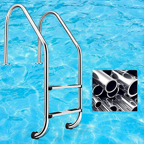 Escalera para piscina con barandilla acero inoxidable 2 peldaños miniatura 1