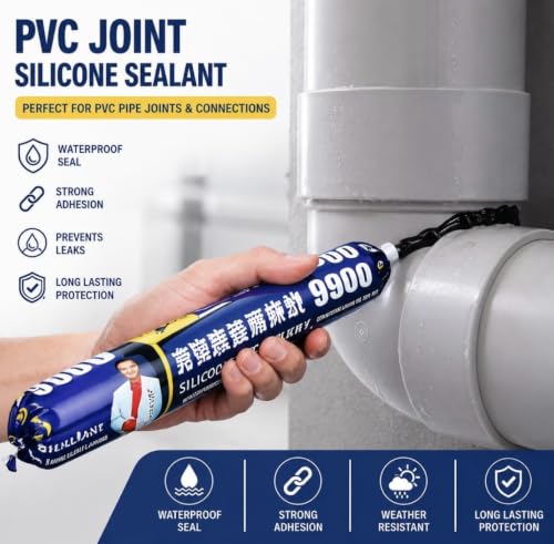 Image of 9900 Black Silicone Sealant Waterproof Adhesive for PVC Pipe Joints, Water Tank Leak Repair, Strong Bond, Weather Resistant, Multipurpose Sealant-750gm (2)