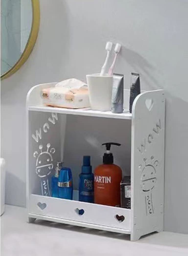 KUTIS Bathroom Storage Shelf Cabinet Rack - Multi-Tiered Organizer with Doors, Drawers, and Shelves for Efficient Storage of Toiletries and Essentials - Space-Saving Solution for Home Bathroom Decor.