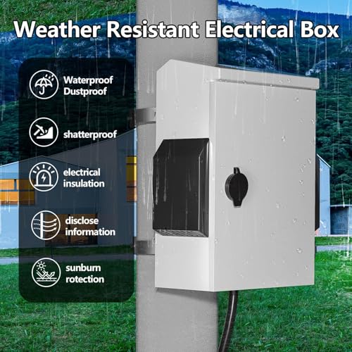Image of Outdoor Electrical Box with Thermostat and Fan, Cold-Rolled Steel Plate, Aluminum Alloy Back Beam, One-Piece Ventilation Design, IP65 Waterproof, Wall /Pole Mounted. (17.7 inch x 13.8 inch x 8 inch)