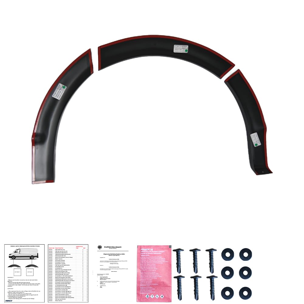 Protector de rueda compatible con VW Volkswagen Transporter T6 2015 hasta 2019, 8 piezas con ABE TÜV