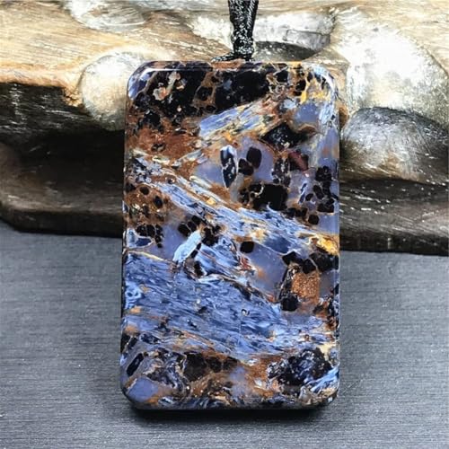RVBLRDSE natural stone pendant Naturel Bleu Pietersite Pendentif Pietersite Pierre Bijoux for Femmes Homme Cristal 38x24x8mm Perles Argent Namibie Énergie Goutte D'eau Pierre Précieuse AAAAA – vue 7