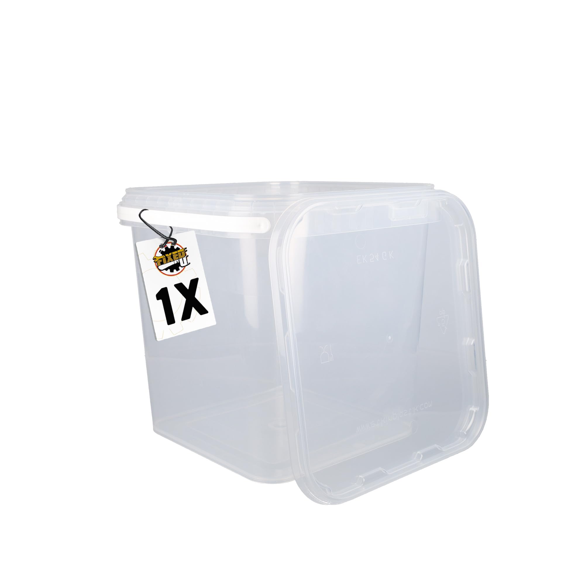 FixedByU Eimer | Transparent Eckig 5l mit Deckel