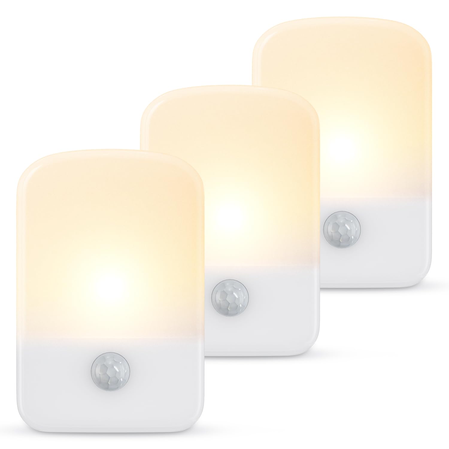 KeeKit Luz nocturna recargable, luz nocturna con sensor de movimiento con encendido/apagado automático, luces LED adhesivas de 30 lúmenes para escaleras, para baño, dormitorio, cocina, baño, armario