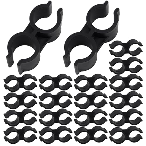 Abrazadera de tubo doble de PVC de 20 mm (20 piezas) para postes de barco, conector superior de barco