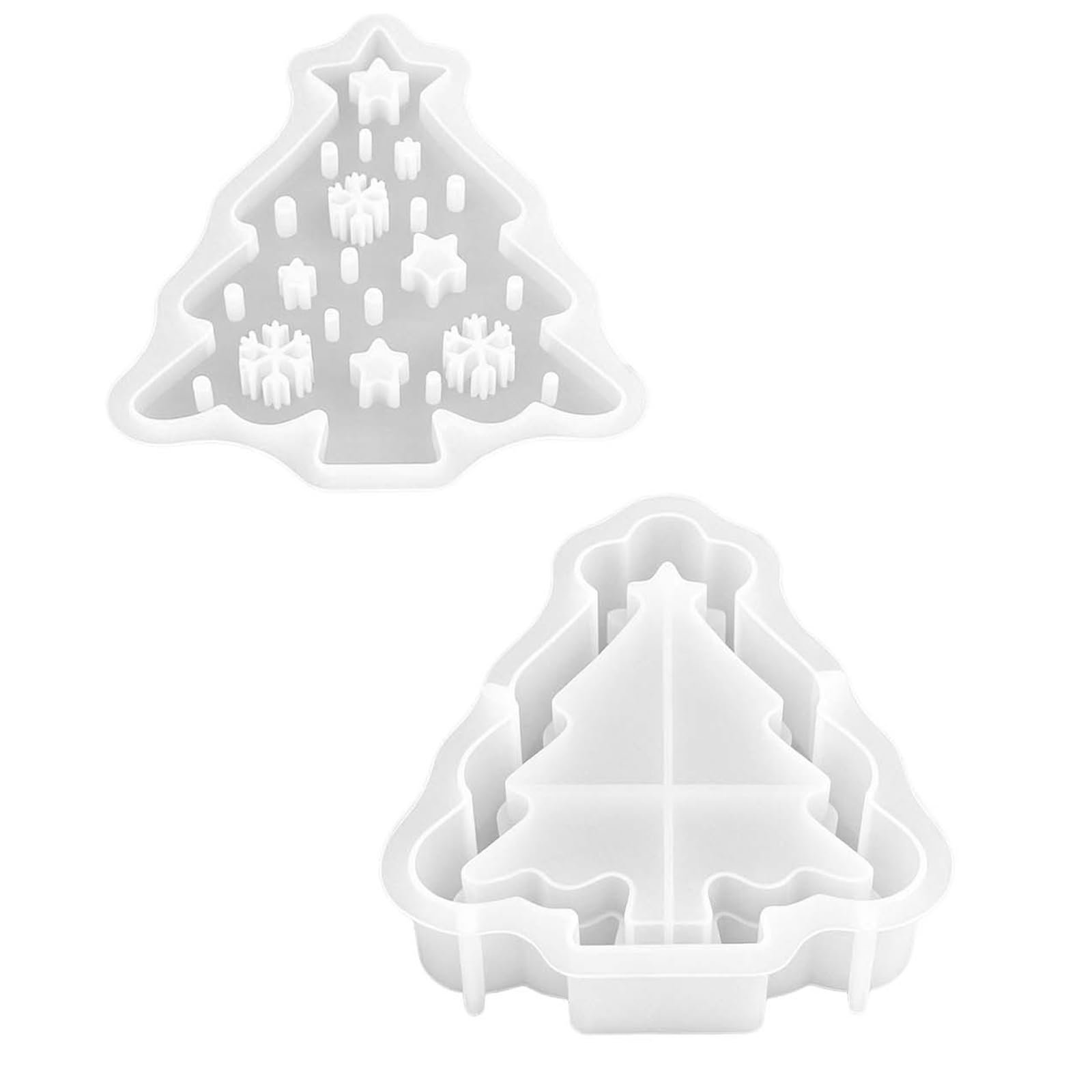 Tsophreniq Resin Casting Mold Christmas Tree Silicone Shape for Decor, Flexible Demolding Tool with Detailed Relief, Plaster Hobby Use Tree Mold Resin Casting Form Plaster Cavity Holiday