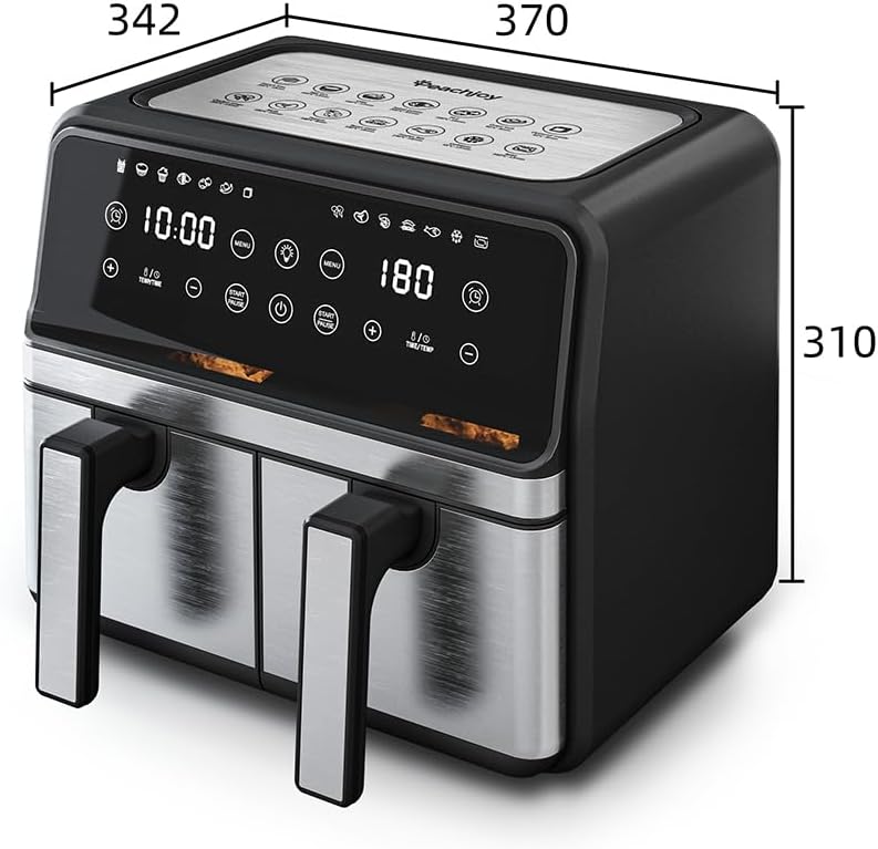 الاحترافي - مقلاة هوائية بسلة مزدوجة سعة 8 لتر، 1800 واط خالية... - view 2