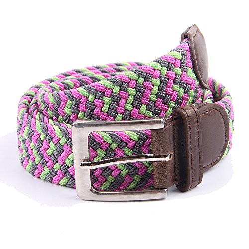 Image of Canvas Elastic Fabric Woven Stretch Multicolored Braided Belts