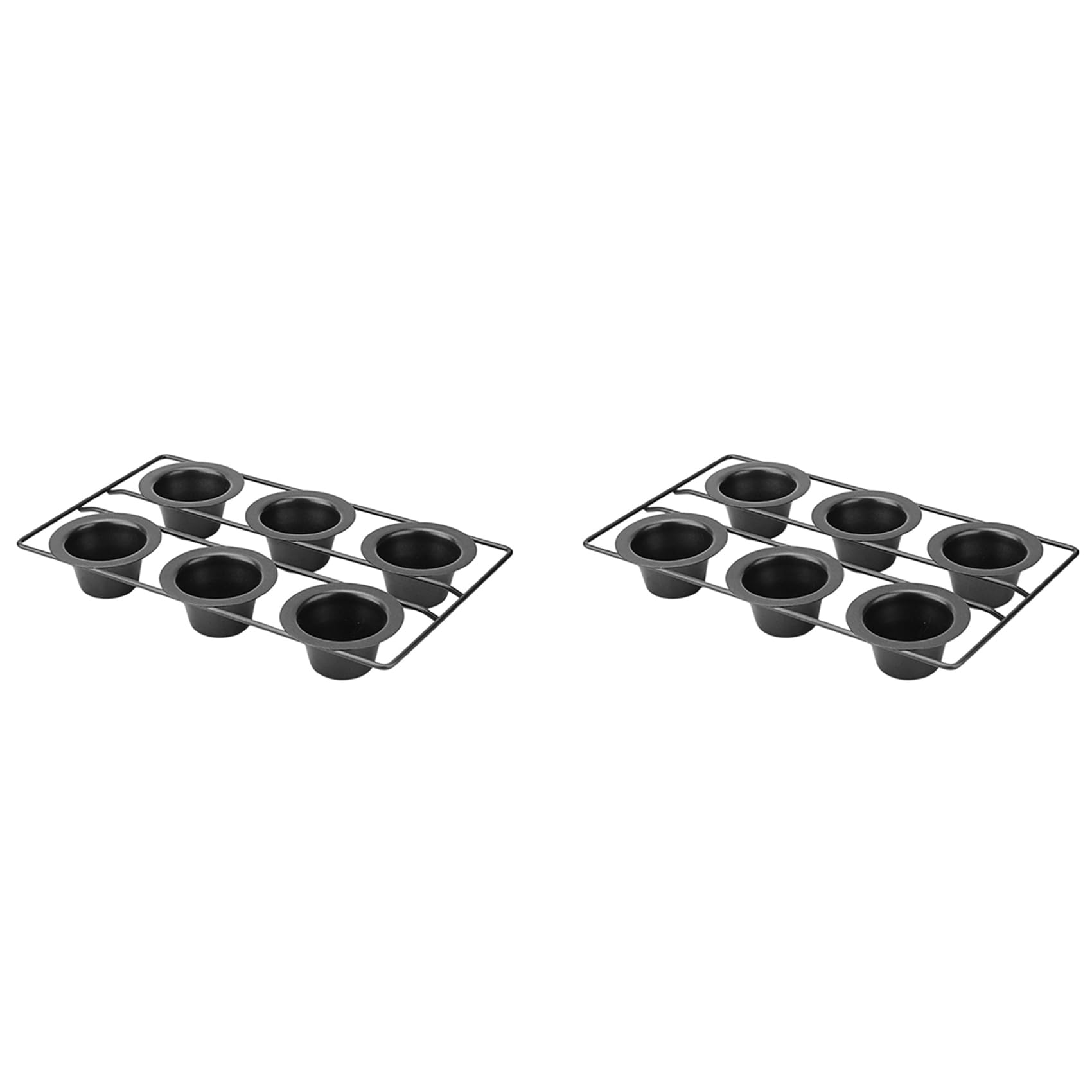 2X 6 Tazze Teglia Antiaderente per Muffin, Cupcake, Budino, Teglia per Cottura in Forno, Frittate, Muffin, Quiche, Budino, Torte